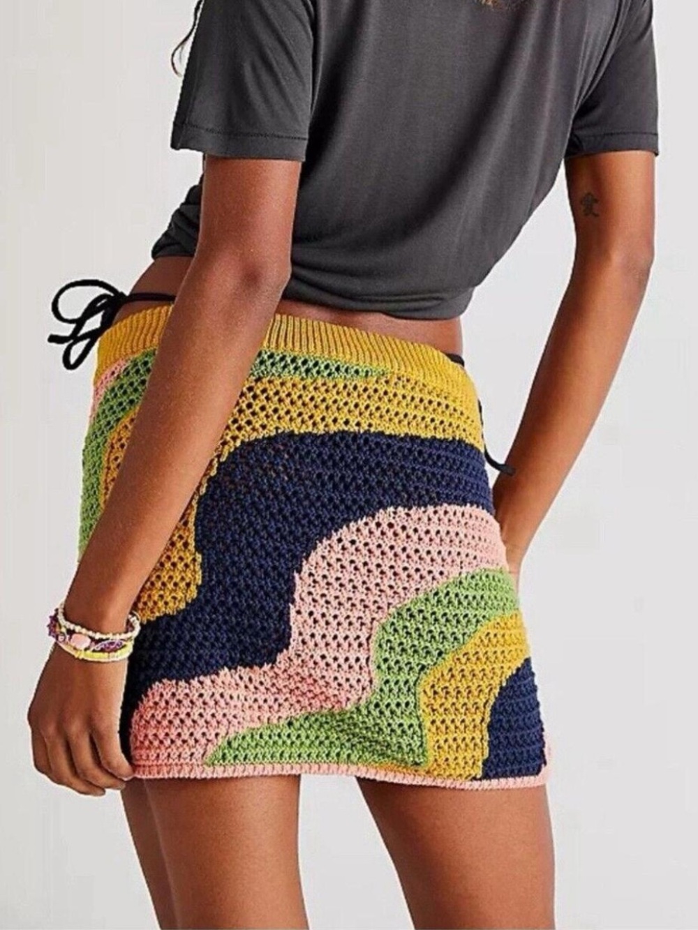 Free People Crochet Wave Mini Skirt - Multicolor - Picture 2 of 5